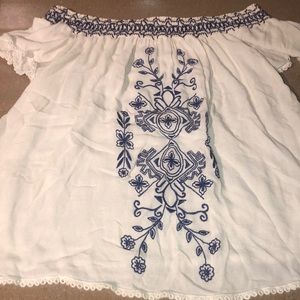 White off the shoulder top